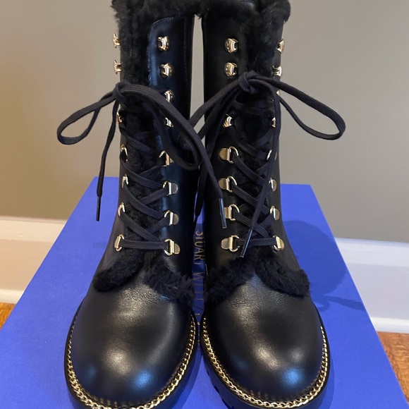 SOLD - Stuart Weitzman Leather Combat Boots (NWOT) - Picture 2 of 6
